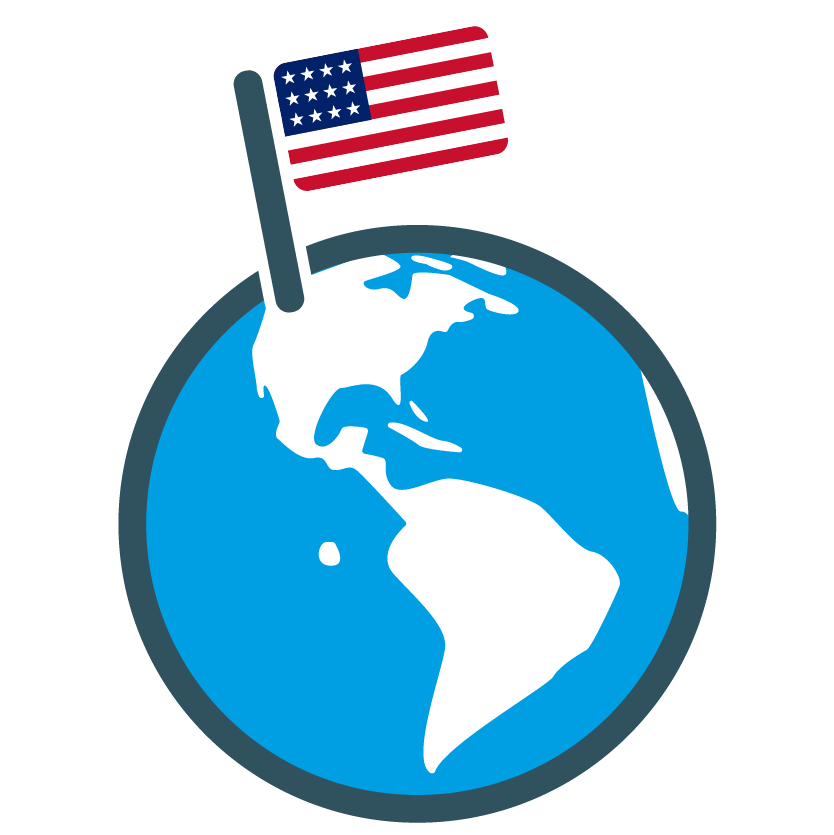 USA globe icon